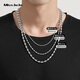 Miss JuJu platinum necklace men's pt950 real white gold olive bead chain fashionable and elegant chain weight 21.34g length 55cm thick about 4.0mm