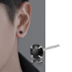 Xili S999 Pure Silver Zircon Earrings for Men with Ear Holes, Single Pair, Genuine Earrings for Boys, Birthday Gift, Single White Stone Earrings