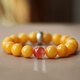 Longyin Beeswax Bracelet Amber Bracelet for Women and Men Baltic Chicken Butter Yellow with 925 Silver Birthday Gift YJ 10mm Thousand-Armed Guanyin Rat