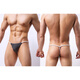 
Wenshiou Sexy Thong Men's Sexy Underwear Mini Thin Strap Thong Ice Silk Butt Lifting Teeth C-shaped One-piece Thin Ice Silk Black M European Size (1.9-2.2 feet)