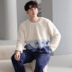 Langsha Pareja Vestida Pajamas hombres y mujeres en otoño e invierno Velvet de coral espesado ropa de hogar cálida para mujeres jóvenes estudiantes en el cuello redondo de invierno puede usar traje lazm9207 Mancial M tamaño 150-160cm/80-100Jin [Jin equivale a 0.5 kg]