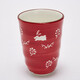 NITORI Yideli Home Retro Creative Japanese Tea Cup Home Personalized Water Cup Coffee Cup White Rabbit Japanese Tea Cup Red