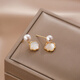 Miman (MIMORE) S925 silver one-bead pearl earrings for women, fashionable, high-end, temperament earrings to support pierced ears and do not need to be removed when sleeping.