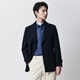 Annonce Bird Mabel Men's Winter Men's Business Fashion Twill Couleur pure Exquise Laine courte grande revers Coat Men Men's Twilight Blue 48 (175/96)