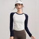 Xue Qianman yoga clothing top women's contrasting color sports long-sleeved Pilates training clothing quick-drying running fitness clothing autumn and winter