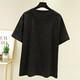Shanidoluo Gran tamaño Fat Sister Clothing Nuevo producto Producto Fat Pertane Mirando Camiseta de tapa de diamante de hierro Camiseta 16817 Negro-Preesación de 3 días Envío 2xl Recomendado 140-160Jin [Jin equivale a 0.5 kg] para usar