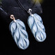 Fat Donglai same style 18k gold leaf pendant Baibo ice jade jade gold branch jade leaf jade pendant 18k gold inlaid with jade white gold buckle