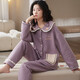 
Comfortable shirt for women, winter pure cotton long sleeves, autumn and winter warmth thin cotton air cotton mezzanine, women's warm home clothing MC15268 M (recommended 80-100 Jin [Jin equals 0.5 kg])