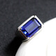 Sen'ai Centenary Men's Ring is truly inlaid with Tanzanite synthetic blue gemstones, men's rectangular colored gemstones, domineering, live and adjustable rings.