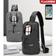 2021 New Chest Bag Men's Shoulder Crossbody Bag Chest Trendy Brand Personalized Multifunctional Sports and Leisure Small Crossbody Bag Simple Crossbody Bag USB Black Large Size