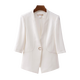 Wuwo con traje de alta gama Traje de traje de traje para mujeres vestido de correa interna Temperamento de verano femenino falda exterior delgada 9711 chaqueta blanca + vestido verde l