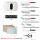 SMARTWIFE ten-piece knife set kitchen knife household knife chopping board multifunctional combination kitchen knife set white