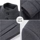 
FULANLE PAULO high-end wool coat jacket for men's autumn and winter high-end stand-up collar woolen coat thickened down glove business dad suit gray thickened [disassembly down glove] 180/XL