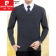 Pier Cardin Herbst- und Winterrunde Hals Pullover Herrenanzug Basis Strick-Pullover Hühner Herzkragen Business Formale Tragen lässiger Herrenkleidung A30-3888 [v] Schwarz 2xl 180