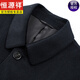 Hengyuanxiang Father's Day gift solid color wool coat men's mid-length wool business casual middle-aged daddy suit men Navy blue M 170