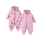 Mini Balabala baby jumpsuit cotton outerwear children's clothing warm double-sided velvet reversible jacket 2025 winter new style purple tone 00377 90cm