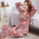 Langsha 2024 Neuer Frühling, Herbst und Sommer Langerleier-Pyjama-Langarmanzug Hauskleidung 854 Strawberry L.