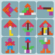 Sangetian (Sangty) Tetris Puzzle Building Block Children's Puzzle Early Education Intelligence Jungen und Mädchen Spielzeug Pie Board Jigsaw Cube 192-Eltern-Kind-Interaktion)