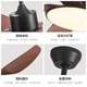 Schöne Lampen und Guangdong Zhongshan Lampen Einfache moderne Fan Lampenrestaurant Kronleuchter Creme Holzstil Esszimmer Esstisch Ventilator Kronleuchter Volles Spektrum 46-673a absorbieren graue helle Holzkornblätter
