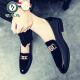 Woodpecker 2025 new spring one-legged lazy bean shoes men's British pointed toe casual leather shoes matte leather trendy shoes 866 green 42