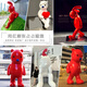 Fiberglass internet celebrity cartoon violent bear Zhang Zhanzhan rabbit doll mascot sculpture red bear outdoor ornament bear sitting posture 140cm fixed jin