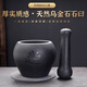 Natural black gold stone garlic pounder garlic mortar stone mortar household medicine jar pounder garlic masher baby food supplement grinder black gold stone stone mortar outer diameter 13CM (for wealth)