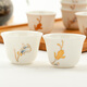Jinlan Jade Tangshan Bone China 2-inch shot glass mini spirit cup Magnolia wine set 40ml rice wine cup Kung Fu tea cup Magnolia Blossom - Magnolia wine glass 10 pieces