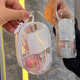 Jaens Data Cable Chargeur Charge Storage Transparent Enroulement portable Portable Boîte de stockage de téléphone mobile Sac de téléphone mobile Transparent blanc [2 pièces] avec boucle