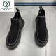 Pic de bois de coton bottes courtes hommes hiver plus chaussures de fourrure hommes hommes authentiques en cuir haut haut un pied chaussures de coton hommes épais semelles bottes chelsea hommes noirs 6630 38