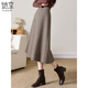 She enjoys woolen skirt female Maillard plaid woolen A-line skirt retro mid-length umbrella skirt T144B6003