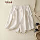 Zimu Cotton und Leinen 2023 Sommerkleidung, lose schlanke Shorts, lässige und vielseitige Weitbeinhose, 1392 Aprikosenfarbe M (empfohlen, innerhalb von 95 Jin zu liegen [Jin ist gleich 0,5 kg])
