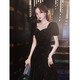 Seidler Art Examination Black Evening Dress Women's Bankett Temperament Annual Meeting Light Luxury Nische High-End-Kunstuntersuchung Französisch Hosting Textur Black L (vorgeschlagen 106-115jin [Jin ist gleich 0,5 kg])
