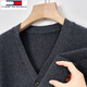 
Tommy Hee Kelly 100% Wool Knit Cardigan Men's Fall Middle-aged Father High-end Fashion Casual Sweater Jacket Autumn Clothes Black 165