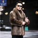 Woodpecker (TUCANO) men's fur winter medium-length imported fox fur integrated mink coat coat mink fur thickened fashion imitation black XL -(122-140Jin[Jin equals 0.5 kg])