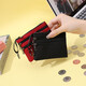 Jiemo Coin Wallet Women Leinwand Handhält kleiner Beutel Student Kurzmini kleiner Geldbeutel Kartenbeutel Herren Reißverschluss Key Coin -Tasche Schwarz