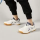 Pull back table tennis shoes 2022 spring sports shoes for men and women couple models low top breathable mesh table tennis shoes badminton shoes soft bottom shock absorption/103HC white dark blue 43/standard size