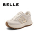 百丽（Belle）跑道系列阿甘鞋女商场同款运动休闲鞋3E829CM4 杏色 37 (235mm)
