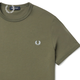 Fred Perry Herren kurzärmeligte T-Shirt 2025 Neues lässiges, reines Baumwollweizenohren farbenfrohe trendy M3519 Grh/grün l