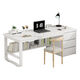 Jiajialin computer desk desktop home with drawer bookshelf integrated simple modern desk student office study table stable upgrade warm white 140cm