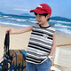 Zuoxi boys vest summer thin children's sleeveless T-shirt 2025 new sports vest big children's summer wear color bar 150
