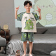 
Boys pajamas summer pure cotton loose short sleeve thin suit children boy medium-sized children dinosaurs wear home clothes XP897 green dinosaur 140 little boy 16 size height 135-140cm70Jin [Jin equals 0.5 kg]