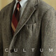 CULTUM【英式彩点粗花呢】秋冬复古加厚90羊毛西装男猎装休闲西服外套 花灰色 XS (50)
