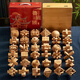 Liuxia Luban Lock 10-15 Jahre altes Set von Kongming-Lock-Buche-Leichen- und Zapfenentwicklung intellektuelles Spielzeug pädagogischer Kinder und Studenten [High-End-Geschenk] Holzbox D.