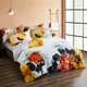 Luolai Chinese ink style flower pure cotton four-piece set, cotton high-density satin bedding, ink color 200x230cm