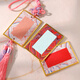 Meilin Penzhuang Mini Song Brocade Hard Card Calligraphy Bookmark Mini Card Paper Fuka Cultural Creative DIY Gift Rice Paper Handwritten Calligraphy Color Chu Jian Log Color Package A Log Color Frame + 5 Cards
