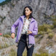 Zitronen plus Samt Windbreaker unter Bananenmantel Männern und Frauen koreanischer Stil winddicht und warmes Einschichtweichschalenjacke Work Style Literary Top 9930S-2 geräucherte Lila-Frauen [Camouflage] xl