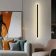 FENGLANQ light luxury minimalist one-word long wall lamp living room grille line TV background wall lamp simple bedroom bedside lamp black acrylic 80cm three-color variable white light + warm light + medium light