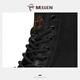 Minglang Mellen-Männerstiefel Neue britische Stil Retro bequemer lässiges High-Top-Herrenschuhe im Freien im Freien Anti-Rutsch-Dickdicke Martin Boots Black 42