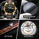Olisian brand men's automatic mechanical watch new luminous waterproof butterfly buckle belt double calendar Valentine's Day gift watch OLS-6629 men-brown leather black face