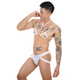 Lace hollow underwear gay halter bra men's suit mini vest temptation thong g219 white lace bra + panties S